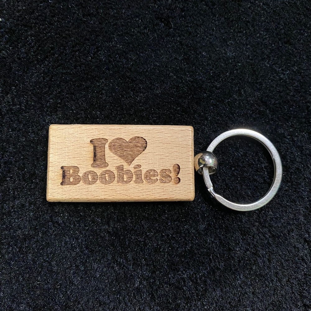 Solid wood keychain